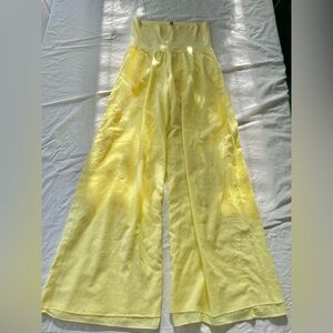 hard tail 100% cotton banana yellow wide leg pants